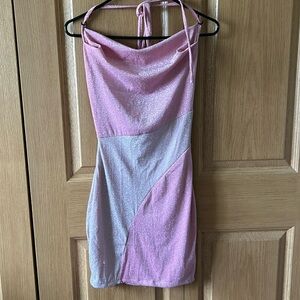 Naked Wardrobe pink sparkle dress